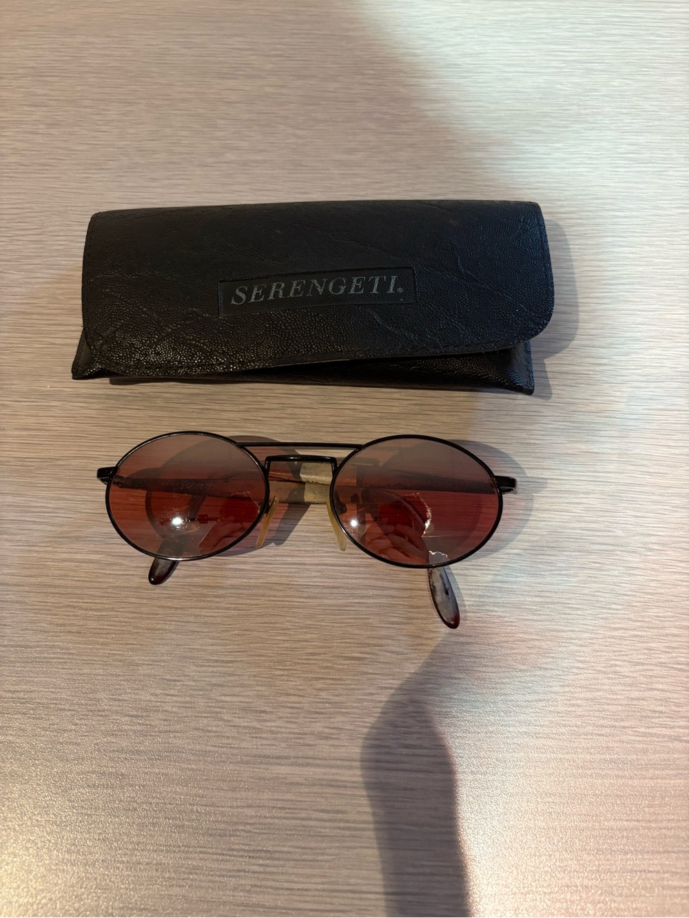 Serengeti Men's Sunglasses with Brown Lenses and Black Frame